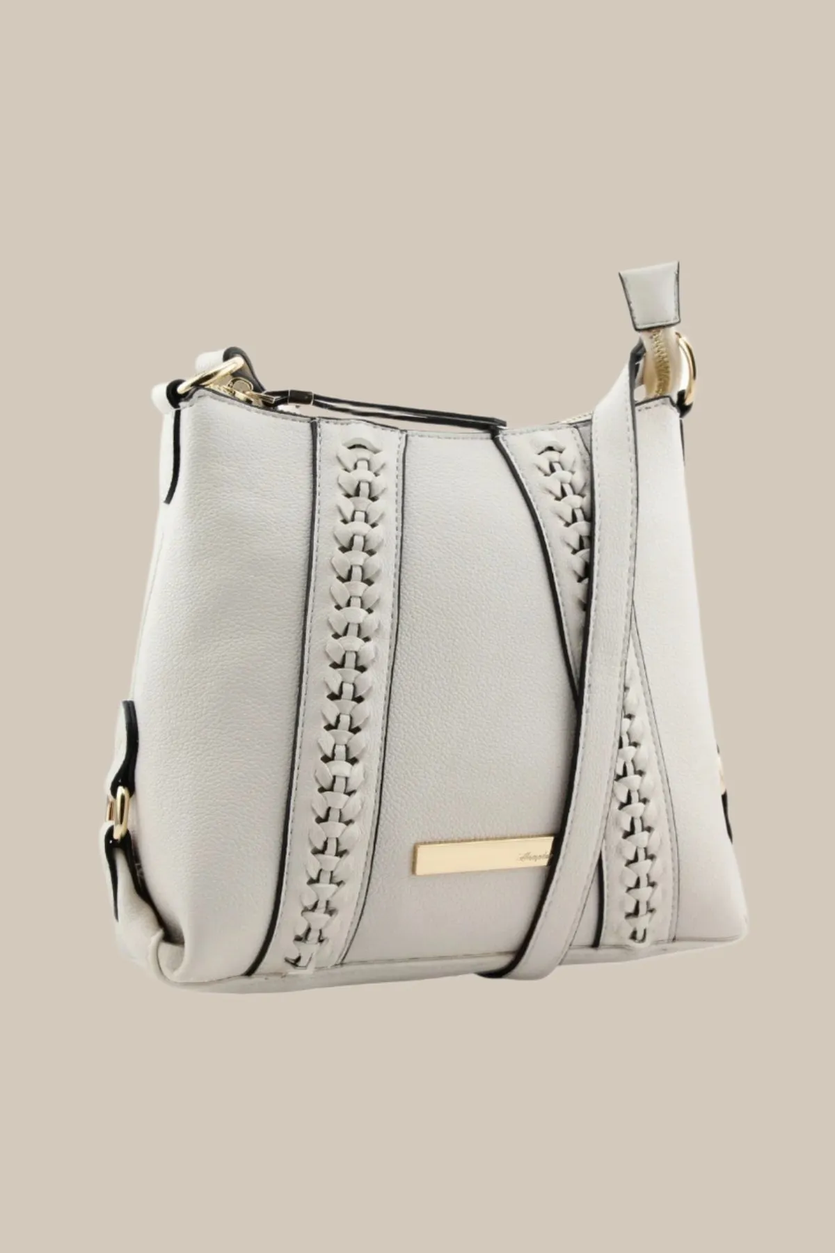 Braid Crossbody Bag in Beige