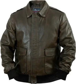 Brown Bomber Jacket For Men A2 Aviator Pilot Sheepskin Leather Jacket Men (Dark Brown, 2XL)