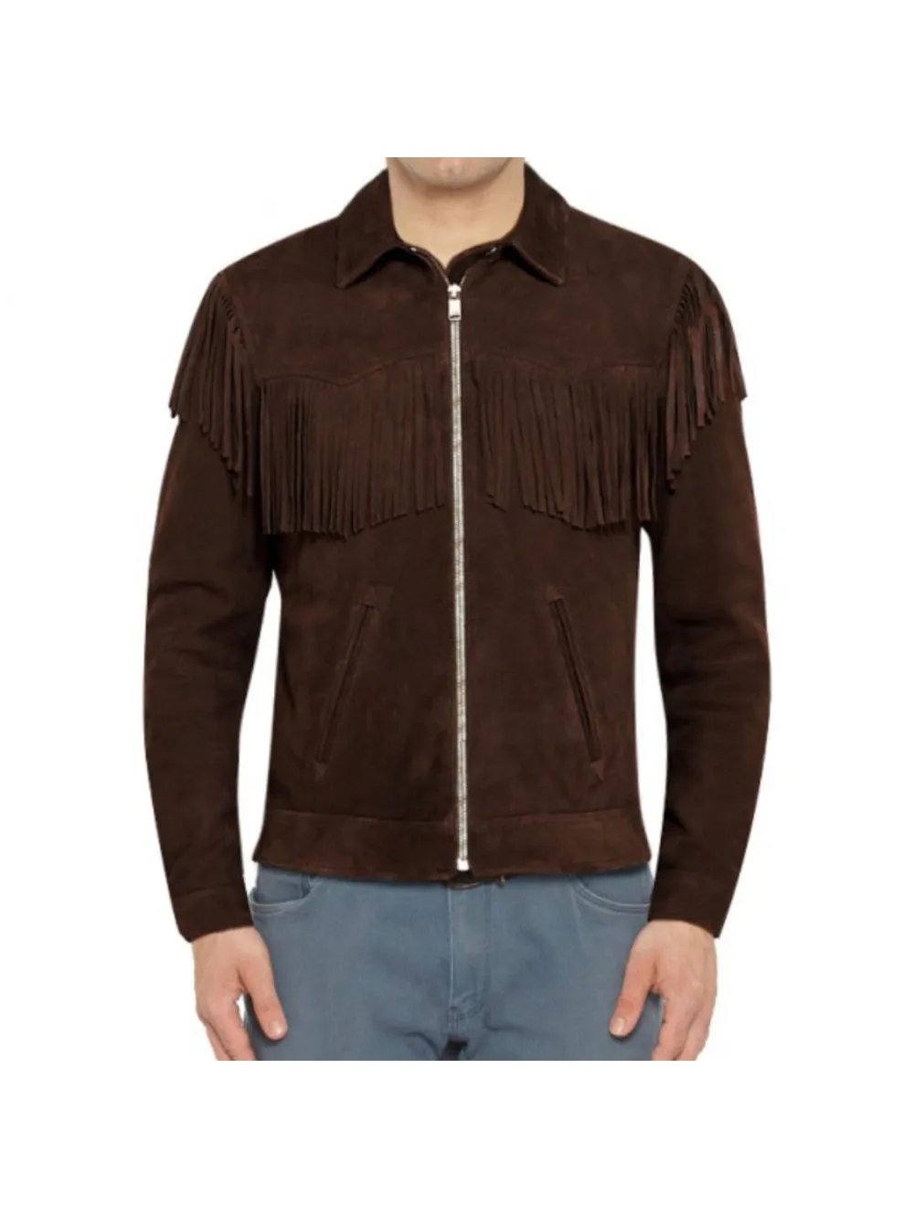 Brown Fringe Suede Leather Jacket