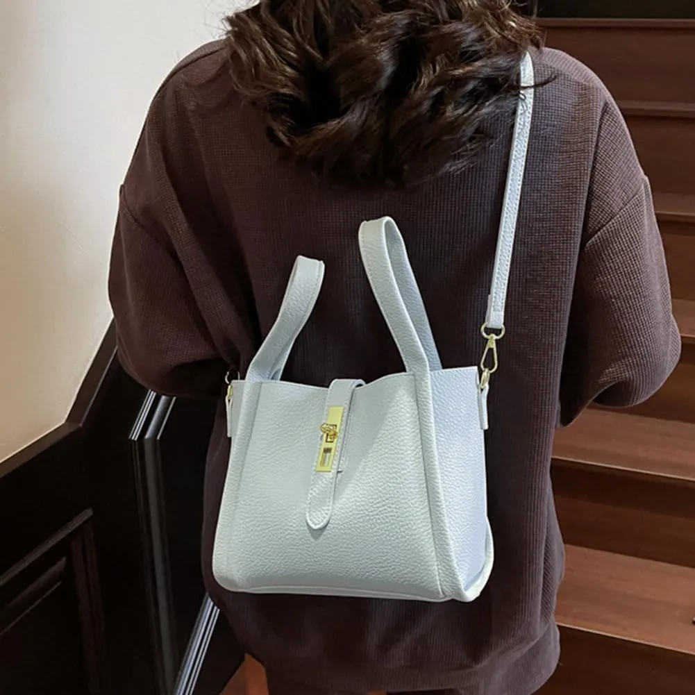 Bucket Bags for Women - Leather Crossbody Bucket Purse Small Handbag Trendy Vintage Shoulder Bag with Small Purse