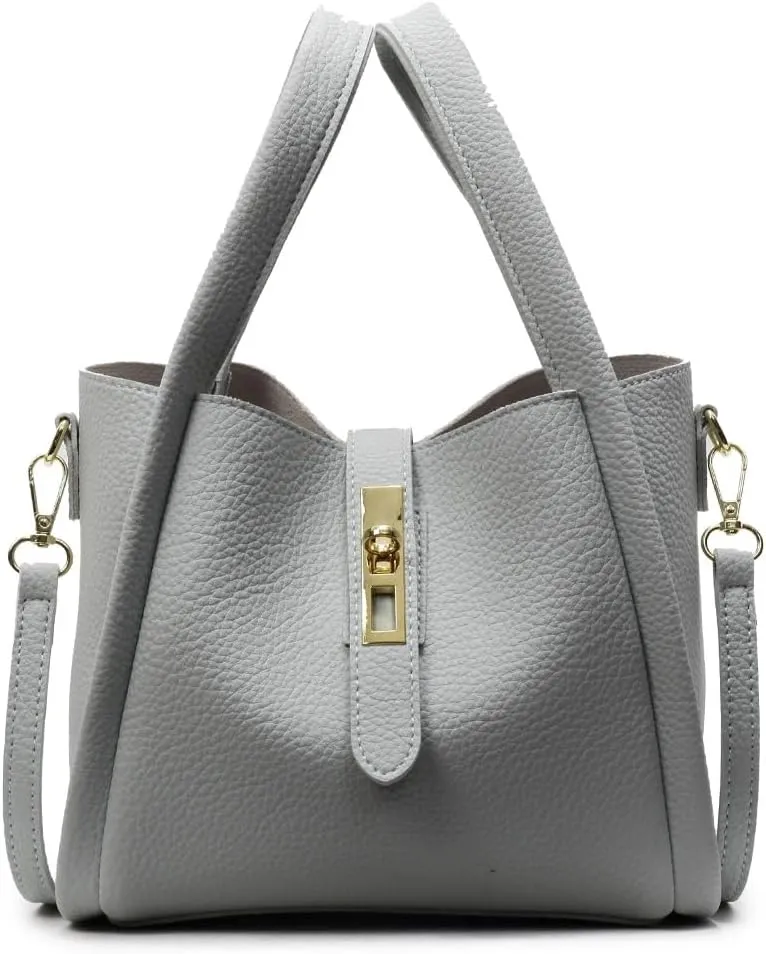 Bucket Bags for Women - Leather Crossbody Bucket Purse Small Handbag Trendy Vintage Shoulder Bag with Small Purse