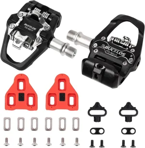BUCKLOS Look Delta, SPD Spin Bike Bicycle Clip Pedals - Compatible with Peloton & Shimano SPD Fit Road Bike/Indoor Outdoor Cycling (9/16'' Clips Pedal Replacement)