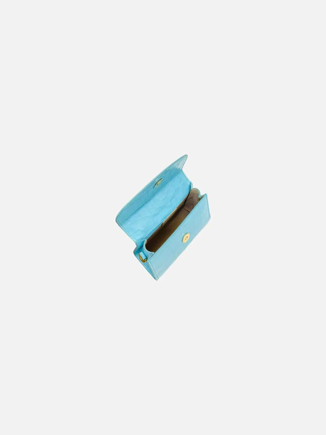 BY FAR Embossed Sky Blue Top Handle