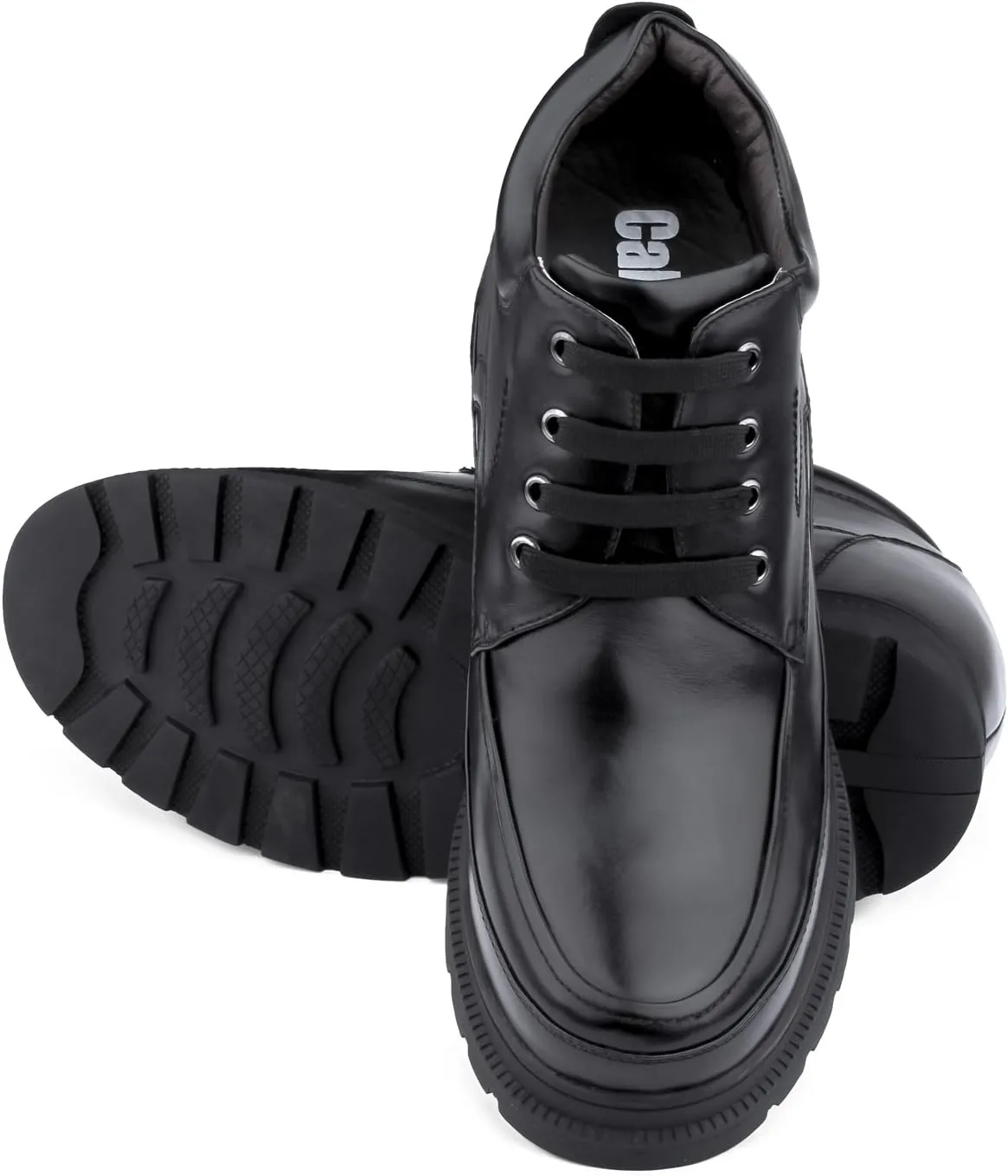 Calden Men's Invisible Height Increasing Elevator Shoes - Black Leather Lace-up High-top Boots with Extra Tall - 5.2 Inches Taller - K511615 - Size 11.5 D(M) US