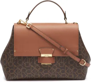 Calvin Klein Delancy Signature Monogram Top Handle Satchel