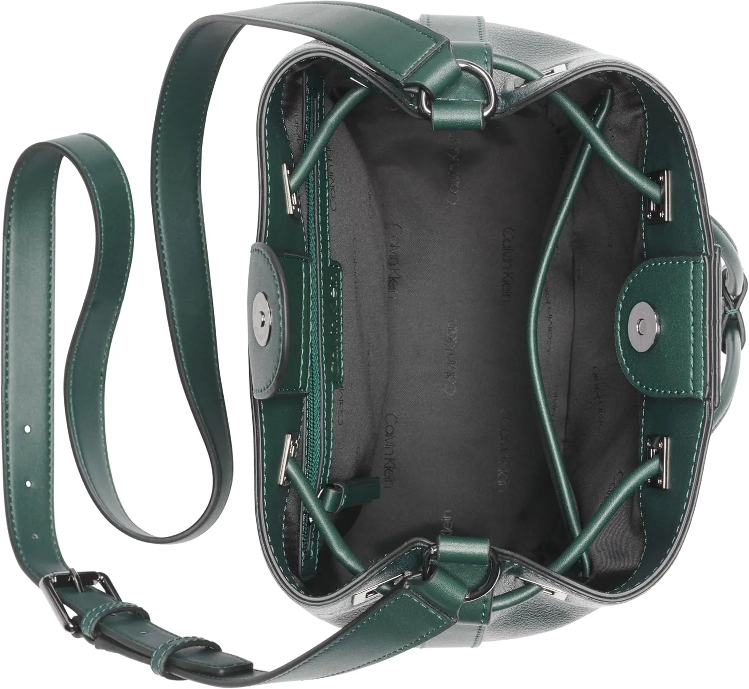 Calvin Klein Women's Ash Crossbody Bag – Vegan Leather, Monogram, 2 Pockets