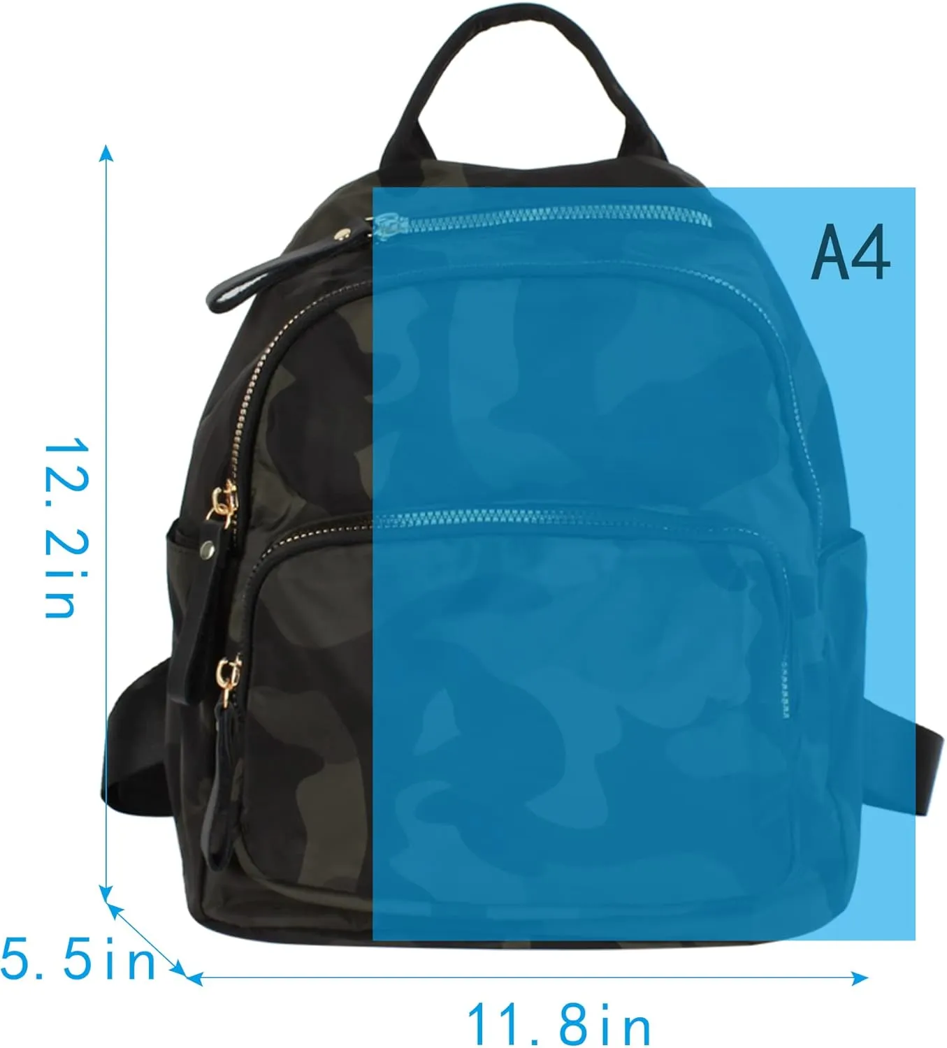 Camouflage Women Mini Backpack Nylon Leisure Daypack Printed Shoulder Bag Handbag Purse(Camouflage)