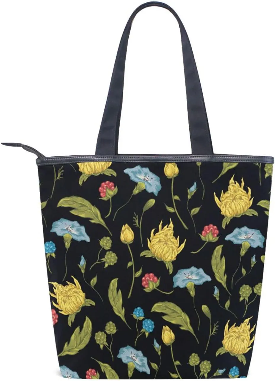 Canvas Tote Bags Purses and Handbags for Women Men Top Handle Ladies Shoulder Bags Multicolored Pattern