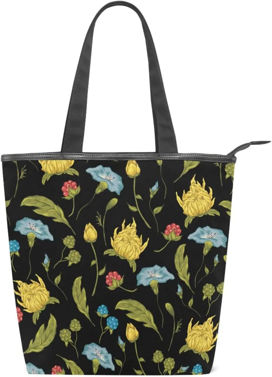 Canvas Tote Bags Purses and Handbags for Women Men Top Handle Ladies Shoulder Bags Multicolored Pattern