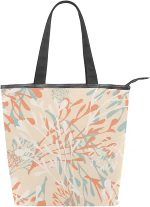 Canvas Tote Purse The Tote Bag with Pockets Top Handle Shoulder Handbags Work Bags for Women Pattren 1