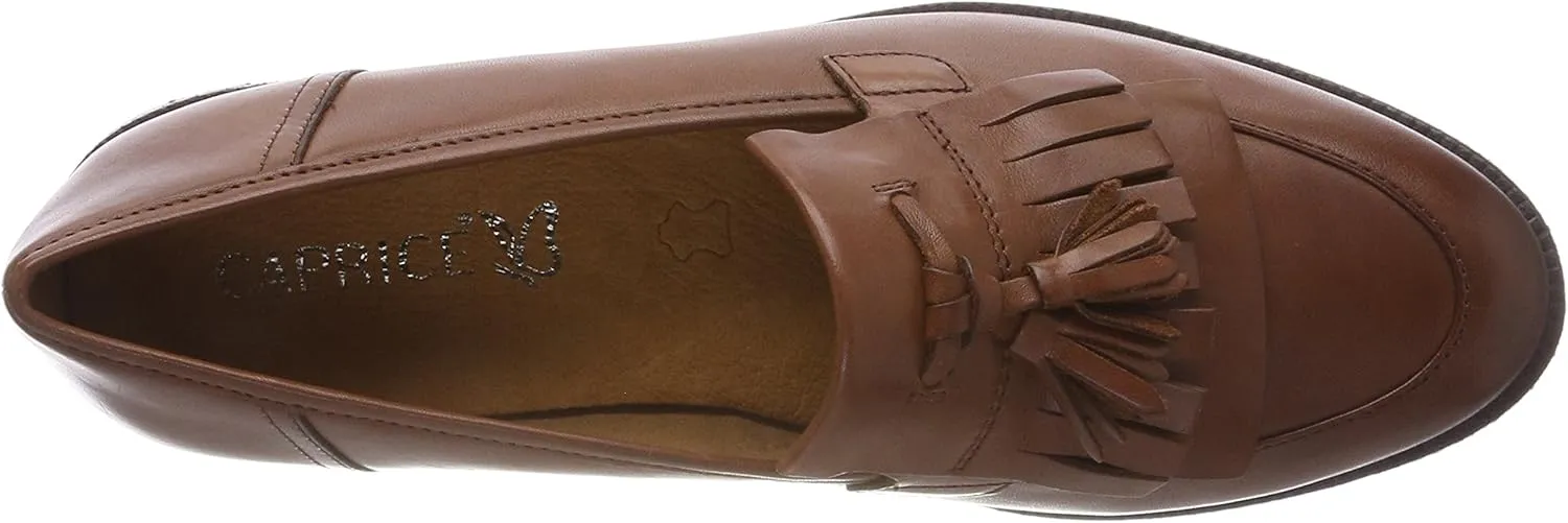 Caprice Cait Womens Leather Fringe Tassel Loafer Flats
