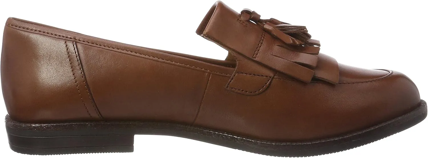 Caprice Cait Womens Leather Fringe Tassel Loafer Flats