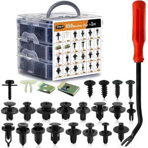 Car Retainer Clips Body Clips Automotive Plastic Rivets 851PCS Metal Screw Auto Fastener Push Pin Kit Set Panel Clips with Fastener Remover for GM Ford Toyota Honda Chrysler Acura