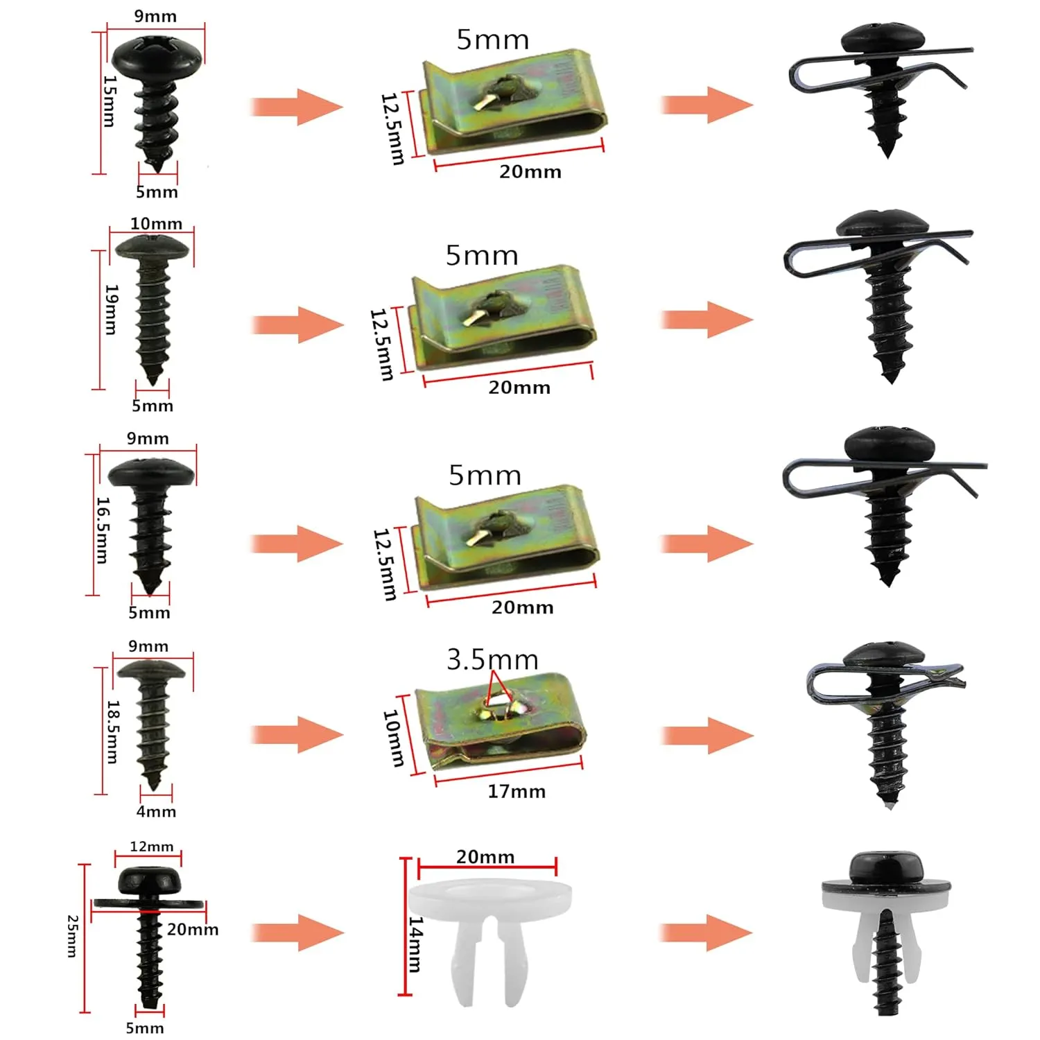 Car Retainer Clips Body Clips Automotive Plastic Rivets 851PCS Metal Screw Auto Fastener Push Pin Kit Set Panel Clips with Fastener Remover for GM Ford Toyota Honda Chrysler Acura