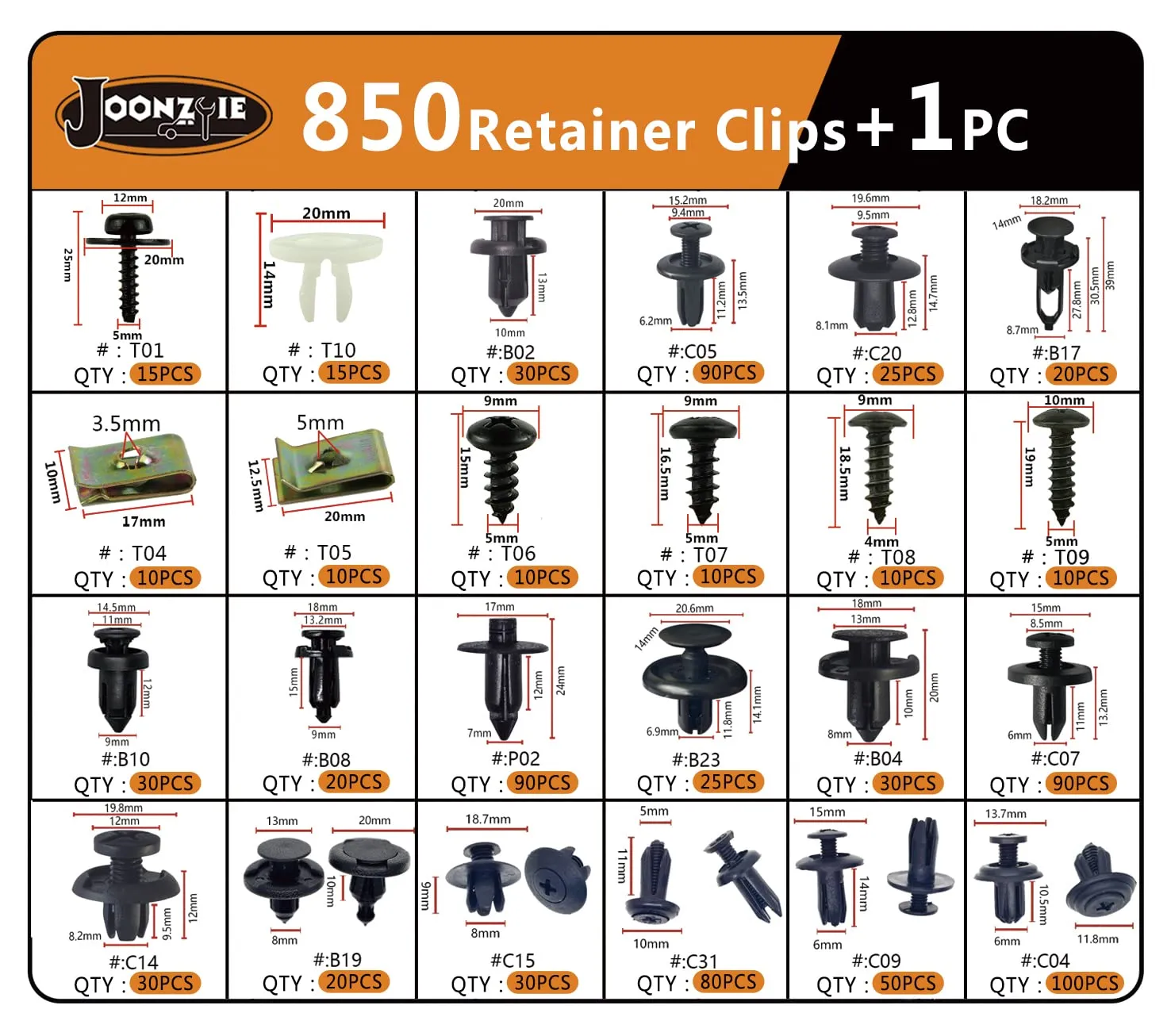 Car Retainer Clips Body Clips Automotive Plastic Rivets 851PCS Metal Screw Auto Fastener Push Pin Kit Set Panel Clips with Fastener Remover for GM Ford Toyota Honda Chrysler Acura