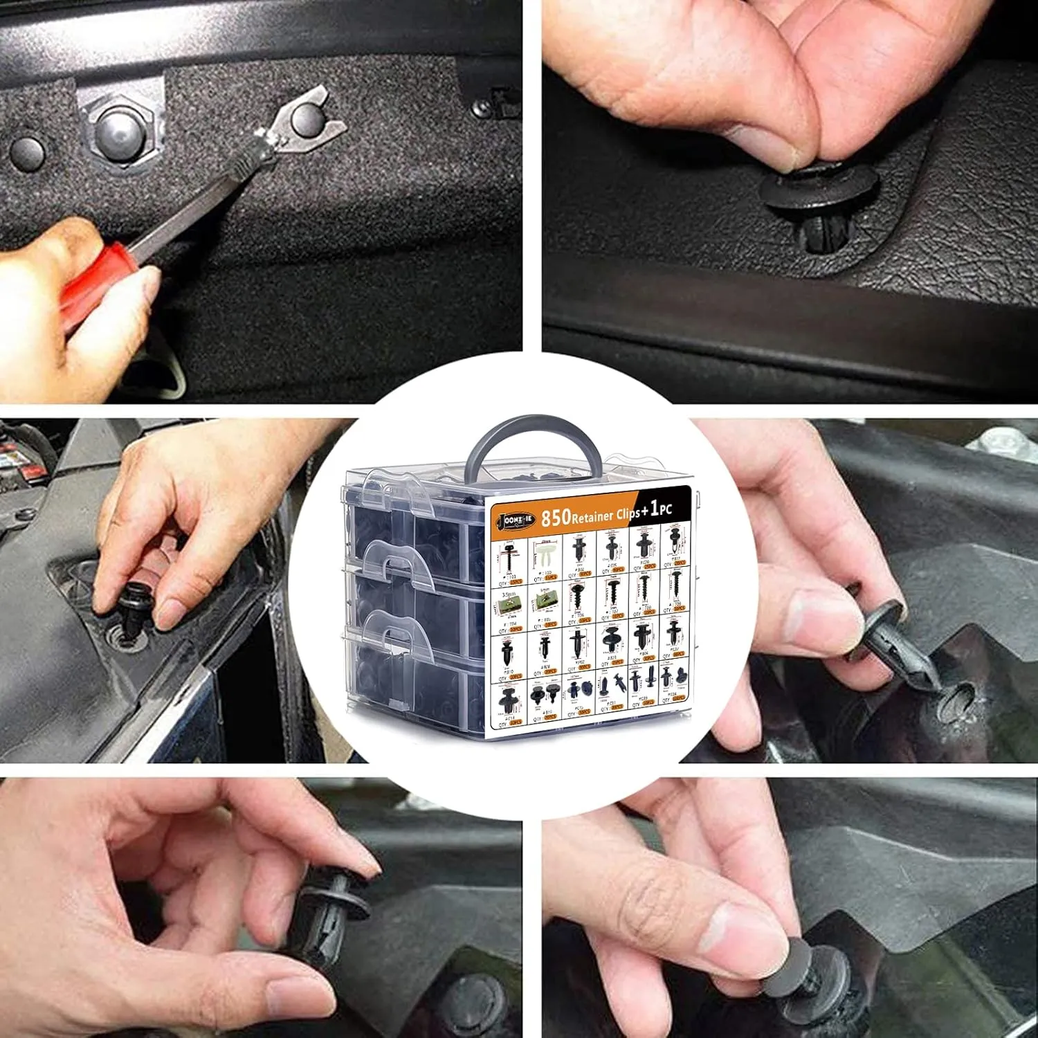 Car Retainer Clips Body Clips Automotive Plastic Rivets 851PCS Metal Screw Auto Fastener Push Pin Kit Set Panel Clips with Fastener Remover for GM Ford Toyota Honda Chrysler Acura