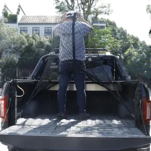 Cargo Net for Pickup Truck Bed, Migaven Highly Elastic Cargo Net Suitable for Daily Light Loads of Trucks, 4' x 4' Stretches to 7'x7' Truck Bed Net (Double Layer)
