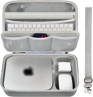 Case Compatible with Apple 2023 Mac Mini M2/ Mac Mini M1 & Mac Mini Previous Model Desktop Computer, Electronics Organizer Fits for Keyboard, Magic Mouse and Accessories (Box Only)-Gray