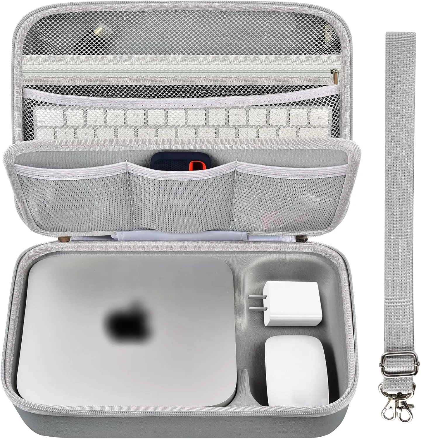 Case Compatible with Apple 2023 Mac Mini M2/ Mac Mini M1 & Mac Mini Previous Model Desktop Computer, Electronics Organizer Fits for Keyboard, Magic Mouse and Accessories (Box Only)-Gray