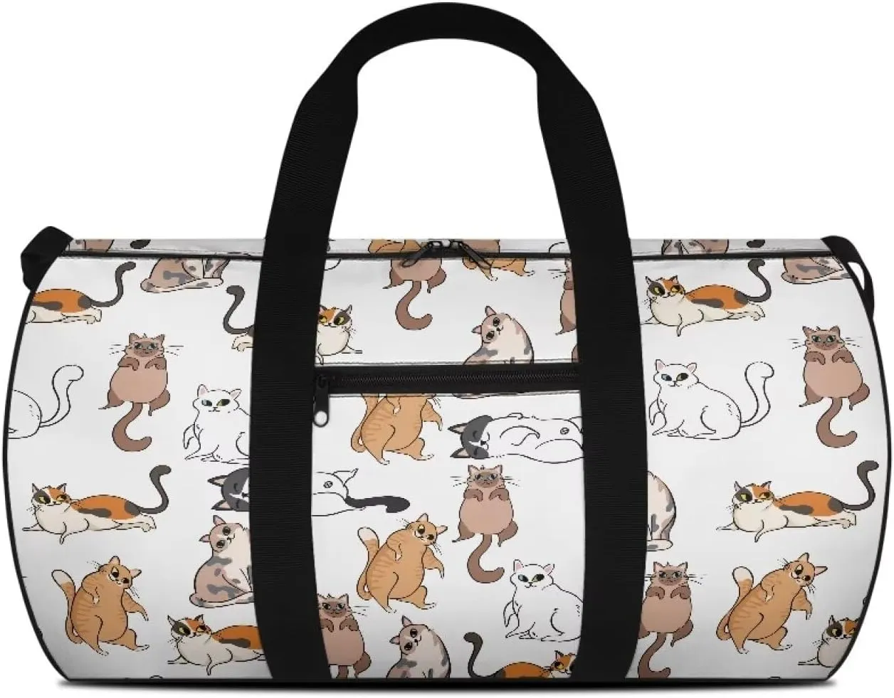 Cat Print Gym Bags for Women, Foldable Travel Duffle Bag, Lightweight Weekender Duffel Bag Water Resistant Workout Duffle Sports Bag for Travel Yoga