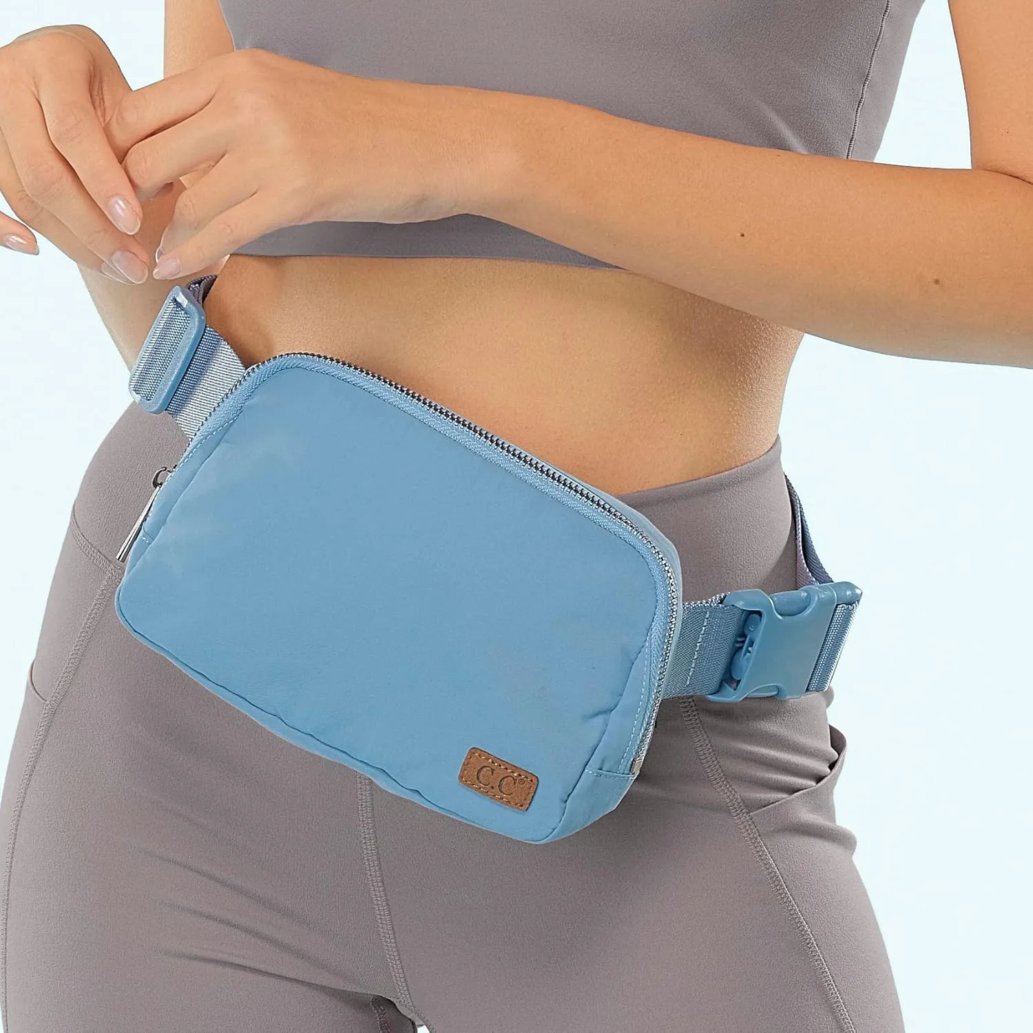 C.C Belt Bag Fanny Pack Crossbody Bags Fashion Waist Packs with Adjustable Strap Gifts for Women (BG-4253) (Steel Blue)