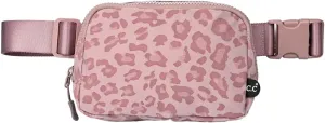C.C. Leopard Pattern Belt Bag - Women's Fanny Pack & Crossbody Bag with Adjustable Strap - Fashion Waist Pack (BGS-4255) - Leopard Pattern - Rose