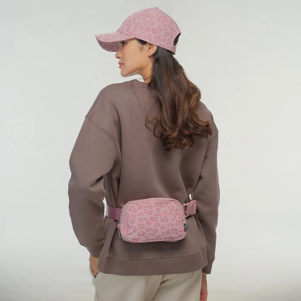 C.C. Leopard Pattern Belt Bag - Women's Fanny Pack & Crossbody Bag with Adjustable Strap - Fashion Waist Pack (BGS-4255) - Leopard Pattern - Rose