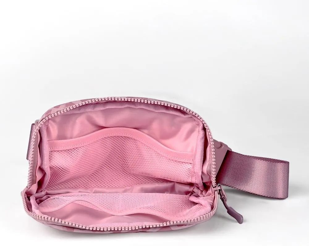 C.C. Leopard Pattern Belt Bag - Women's Fanny Pack & Crossbody Bag with Adjustable Strap - Fashion Waist Pack (BGS-4255) - Leopard Pattern - Rose