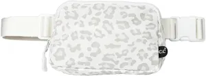 C.C Leopard Pattern Belt Bag - Women's Fanny Pack & Crossbody Bag with Adjustable Strap - Leopard Pattern (White) - BGS-4255