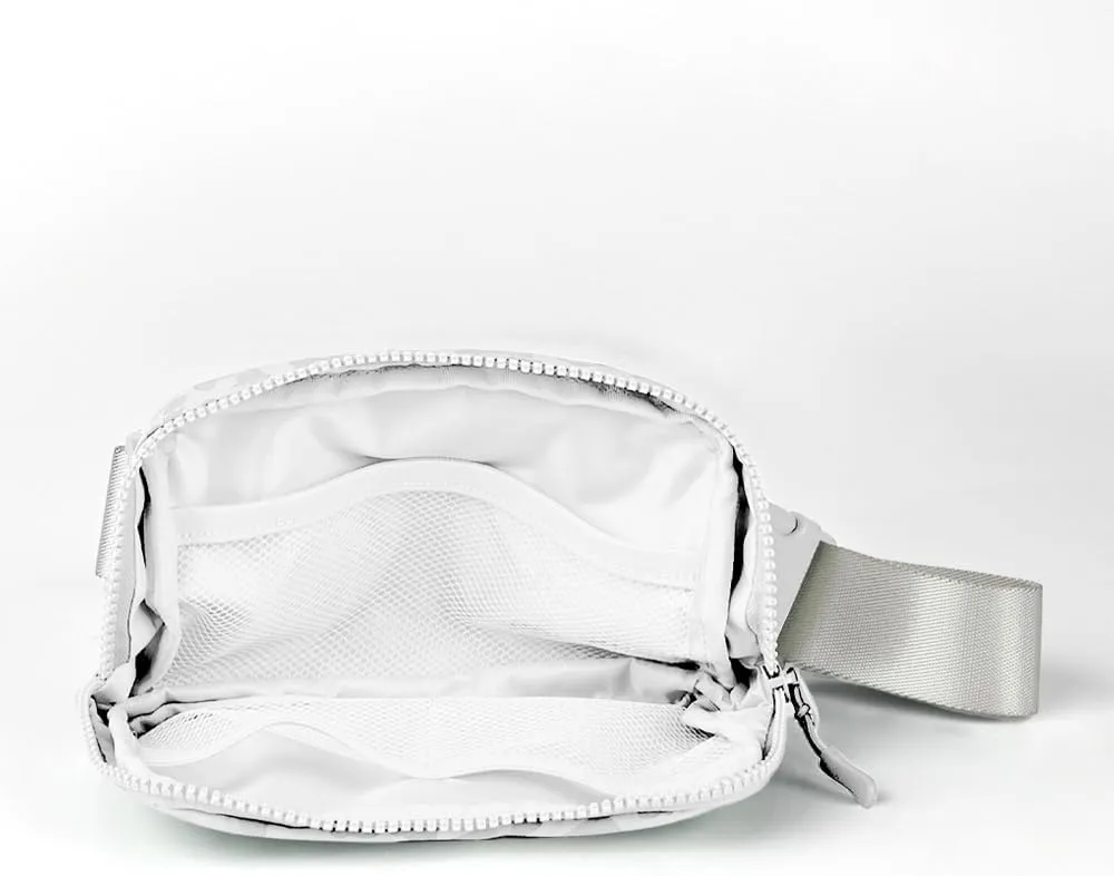 C.C Leopard Pattern Belt Bag - Women's Fanny Pack & Crossbody Bag with Adjustable Strap - Leopard Pattern (White) - BGS-4255