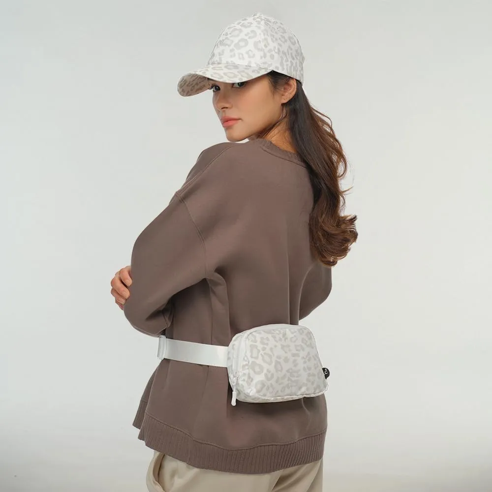 C.C Leopard Pattern Belt Bag - Women's Fanny Pack & Crossbody Bag with Adjustable Strap - Leopard Pattern (White) - BGS-4255