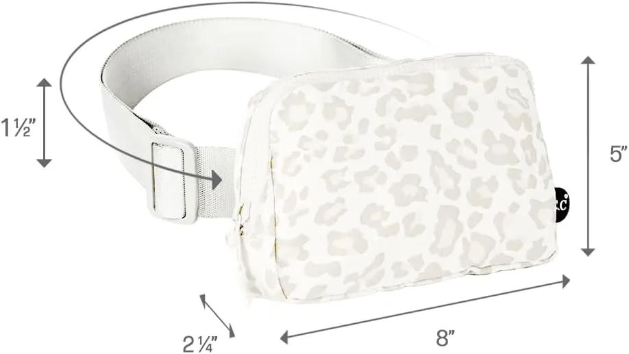 C.C Leopard Pattern Belt Bag - Women's Fanny Pack & Crossbody Bag with Adjustable Strap - Leopard Pattern (White) - BGS-4255