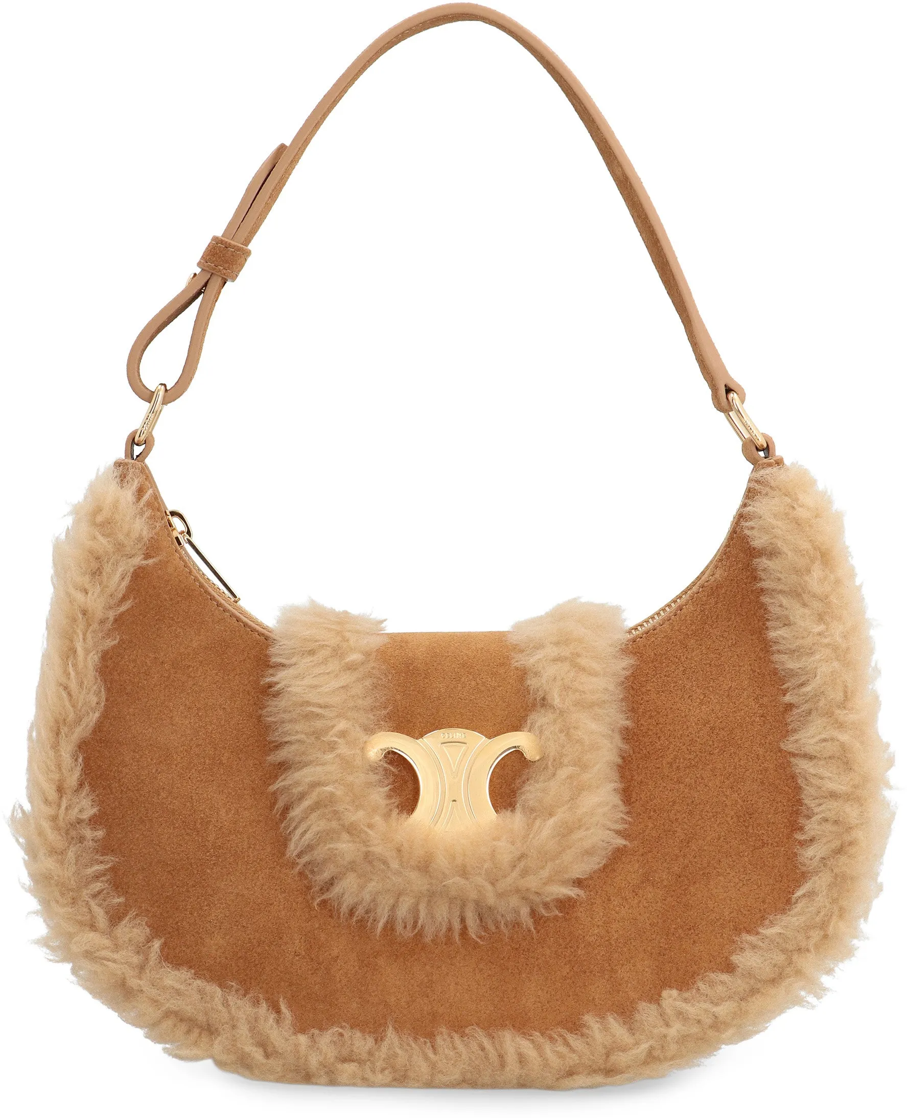 CELINE Ava Mini Handbag - Suede with Fur Trimming
