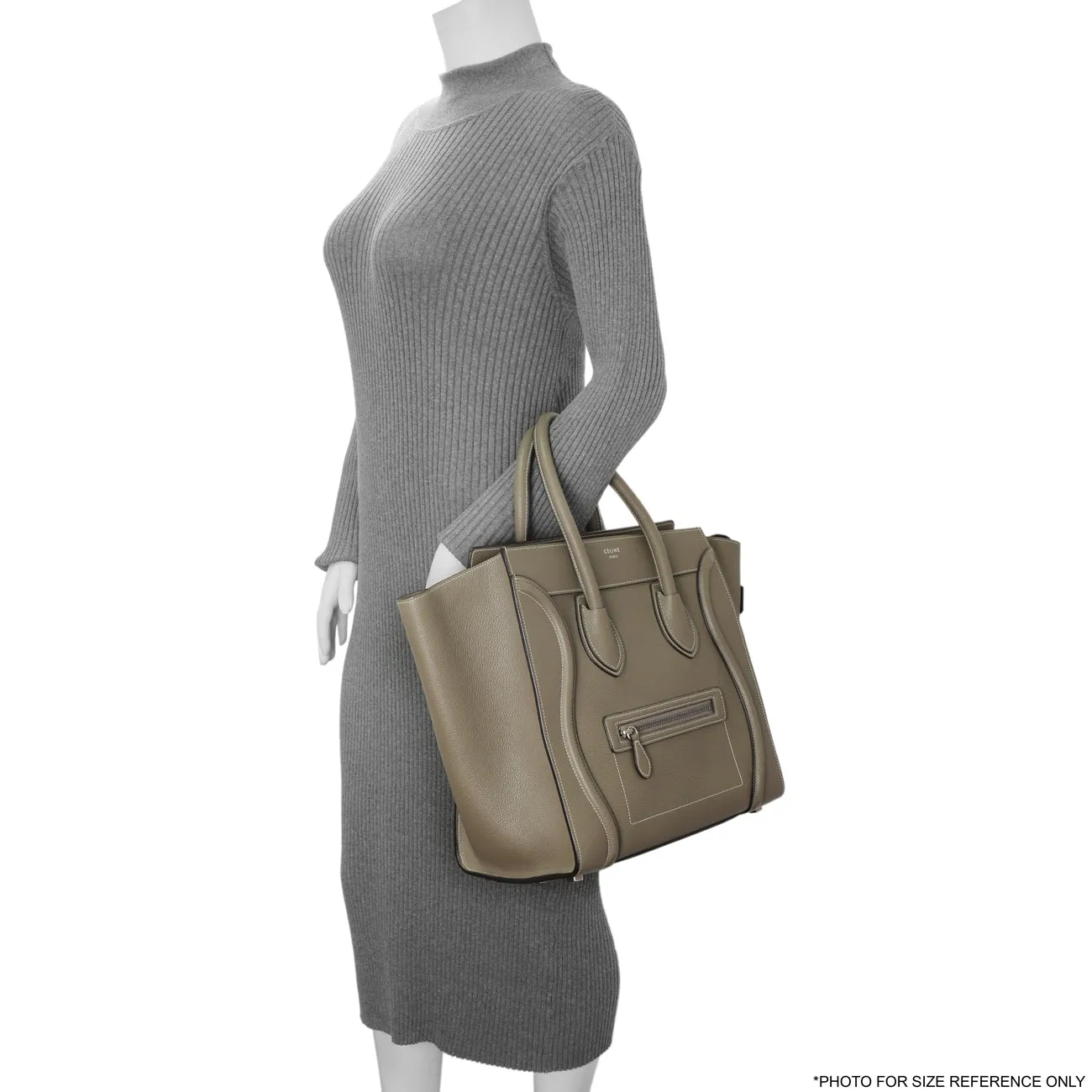 Celine Souris Drummed Calfskin Mini Luggage Tote