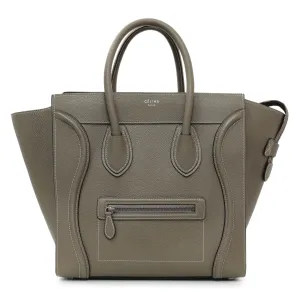 Celine Souris Drummed Calfskin Mini Luggage Tote