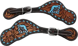 CHALLENGER Horse Western Riding Cowboy Boots Leather Spur Straps Tack 74HR01