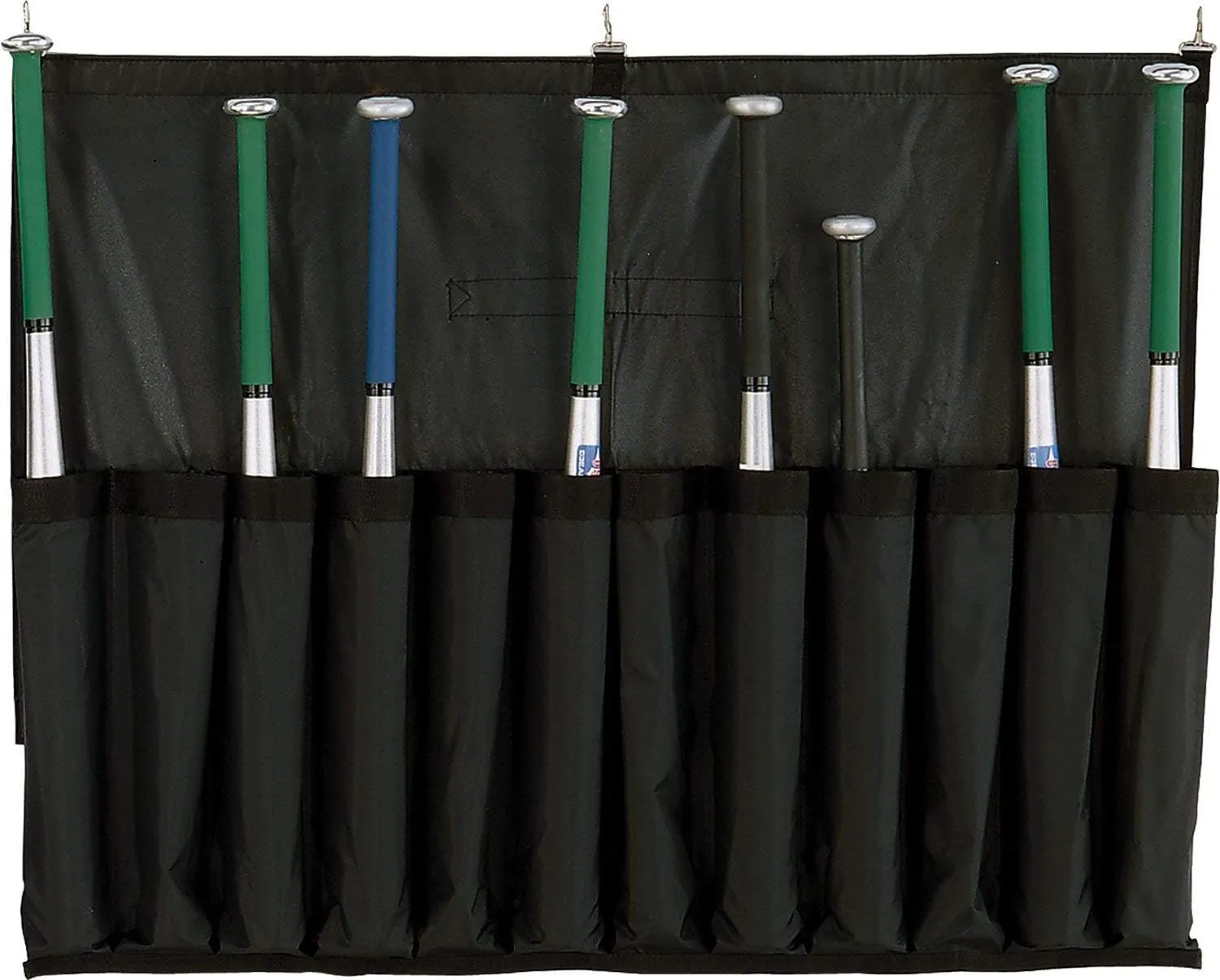 Champion Sports Heavy Duty Nylon Reinforced Bat Caddy with Hanging Hooks - Holds 12 bats