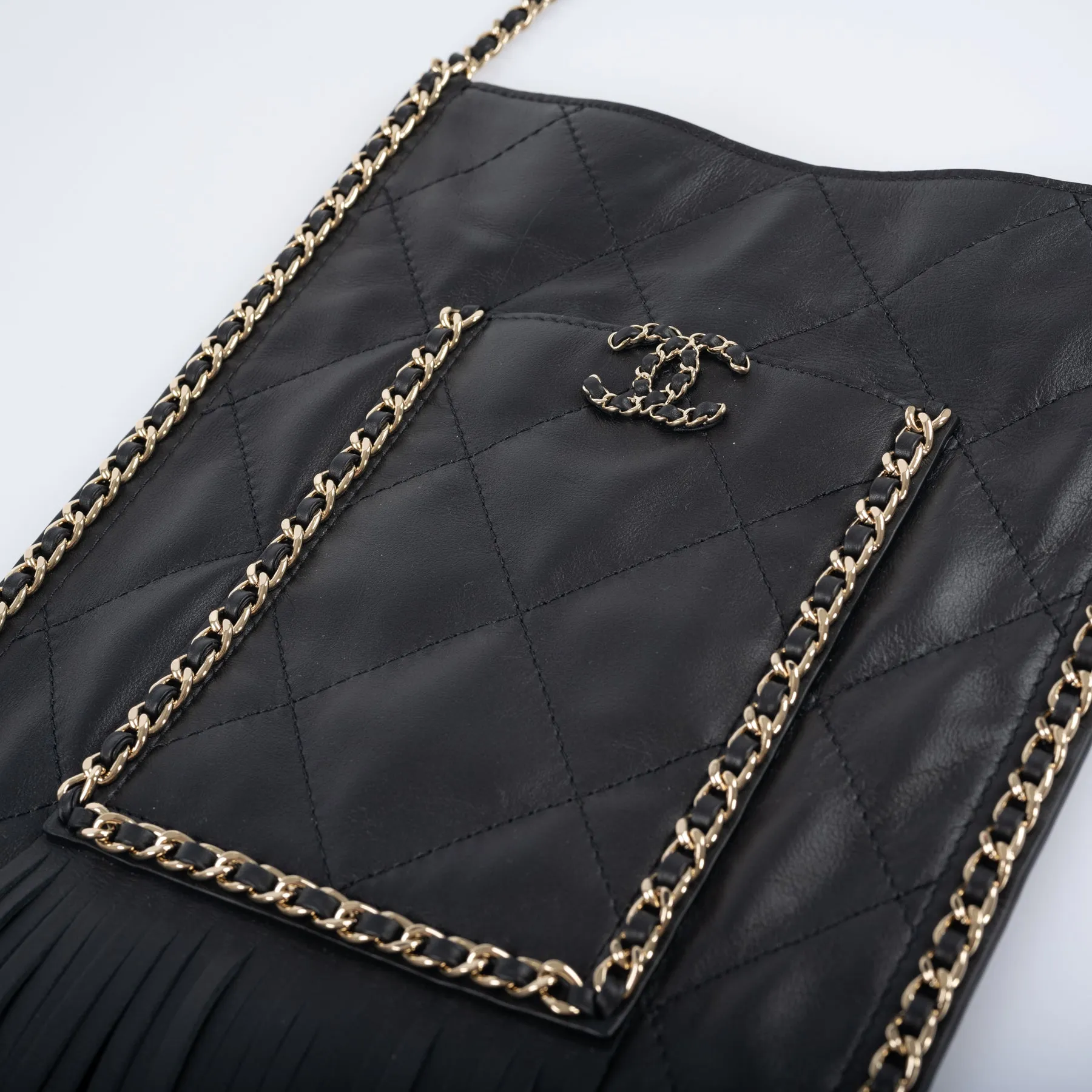 CHANEL Shopping Bag Fringe Crossbody 2022 Cruise