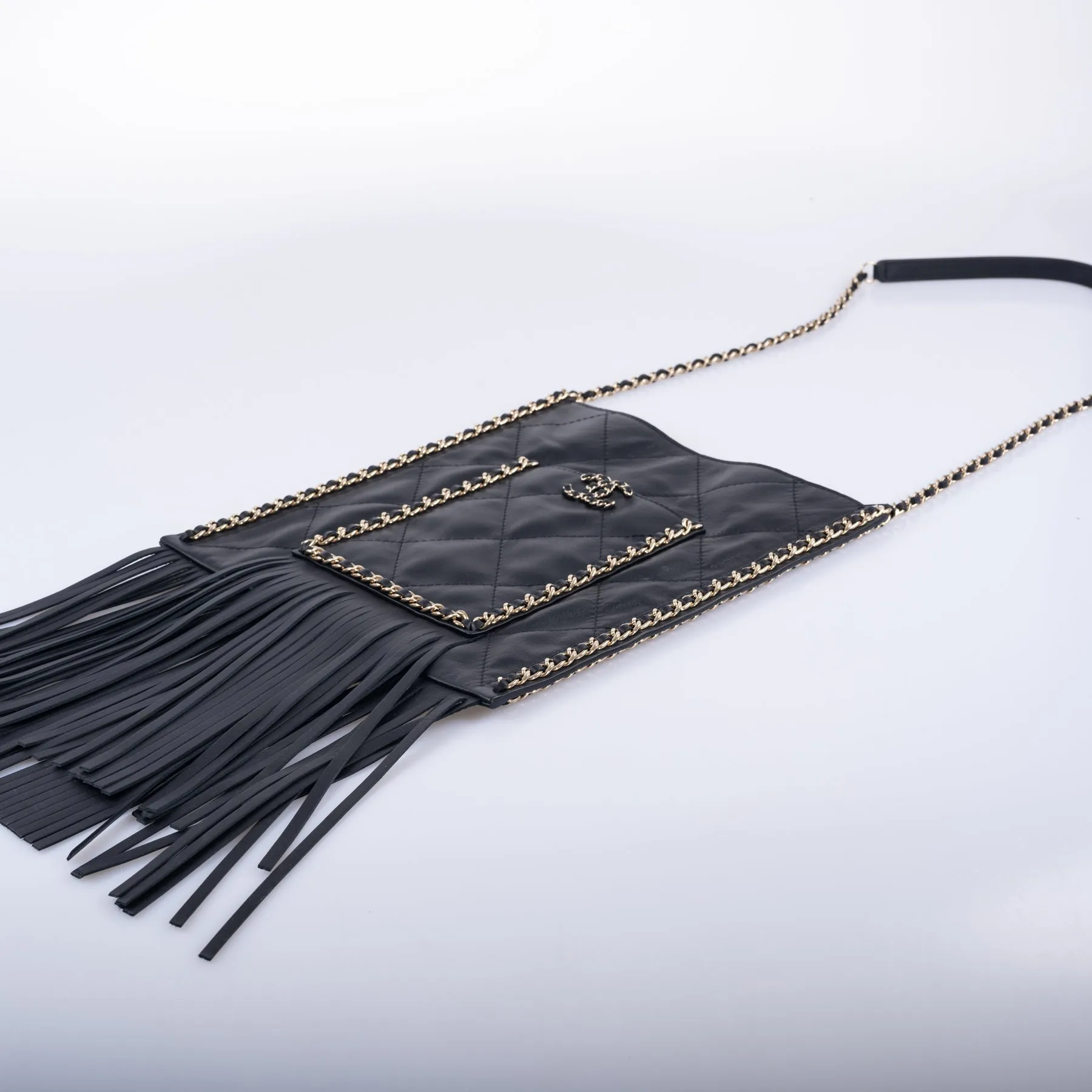 CHANEL Shopping Bag Fringe Crossbody 2022 Cruise