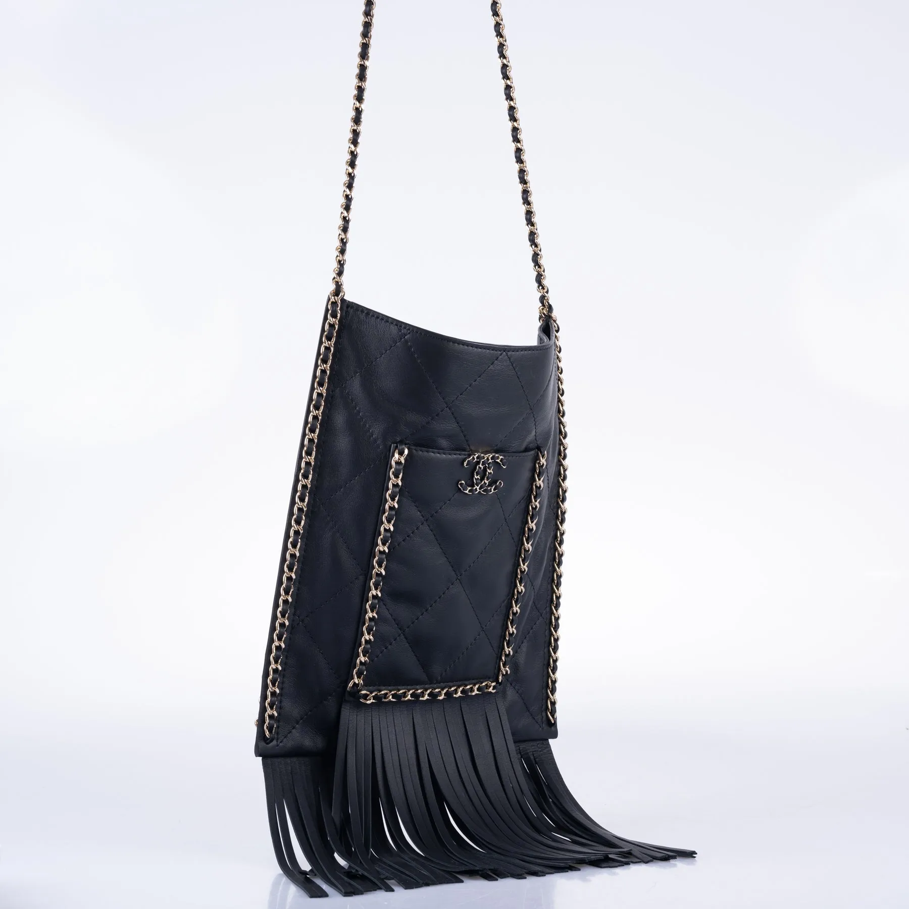 CHANEL Shopping Bag Fringe Crossbody 2022 Cruise