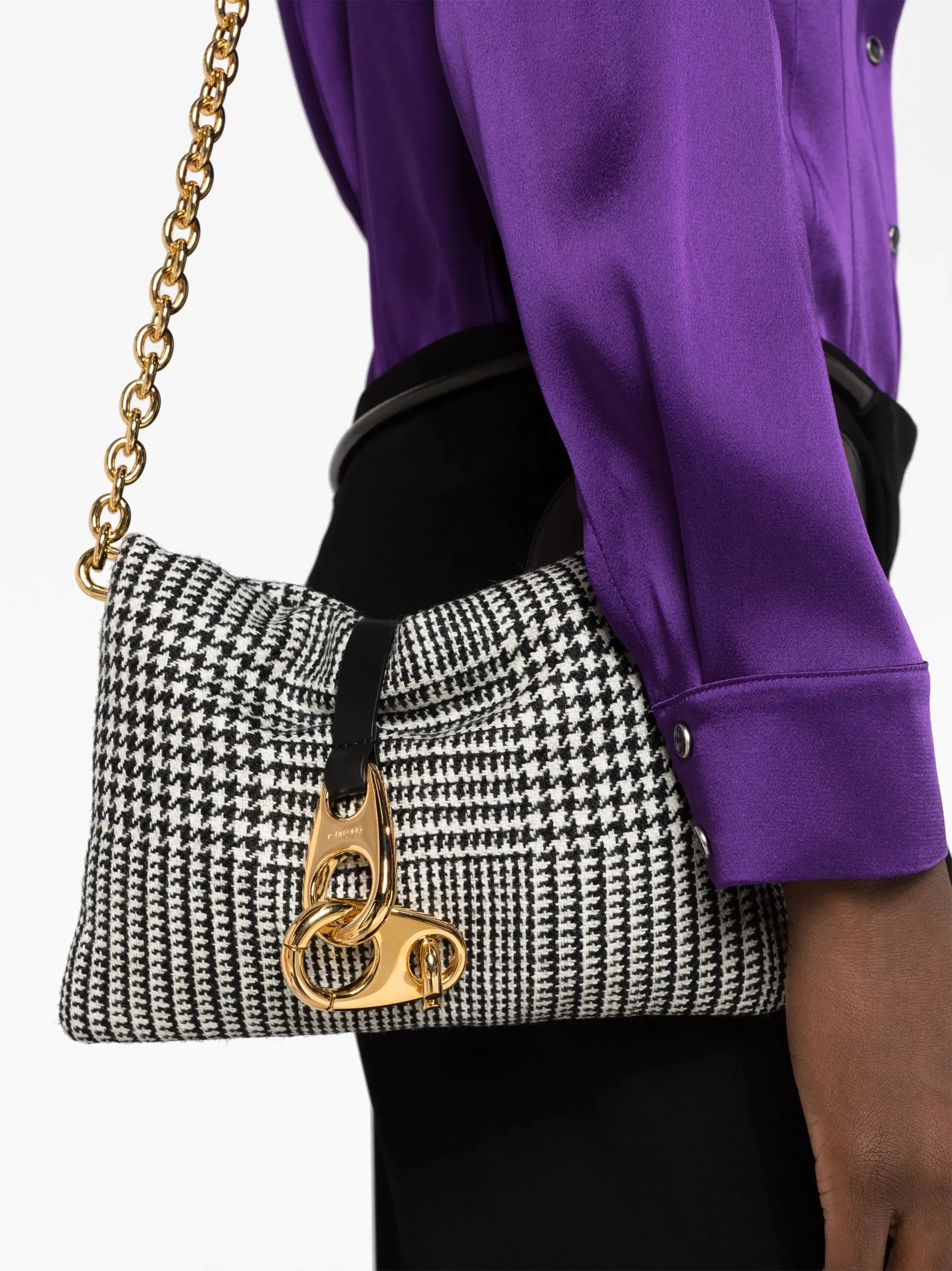 checked Quick resolution small bag Carine wool High-quality
