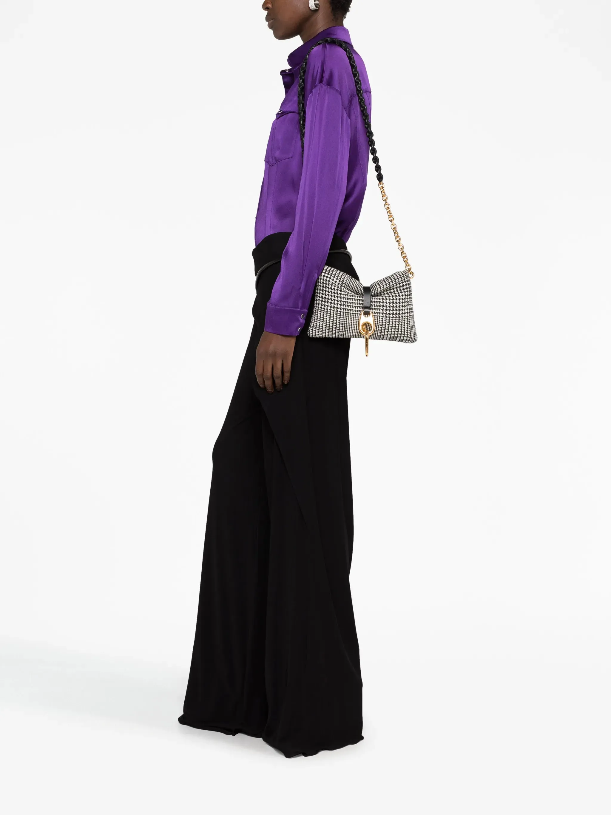 checked Quick resolution small bag Carine wool High-quality