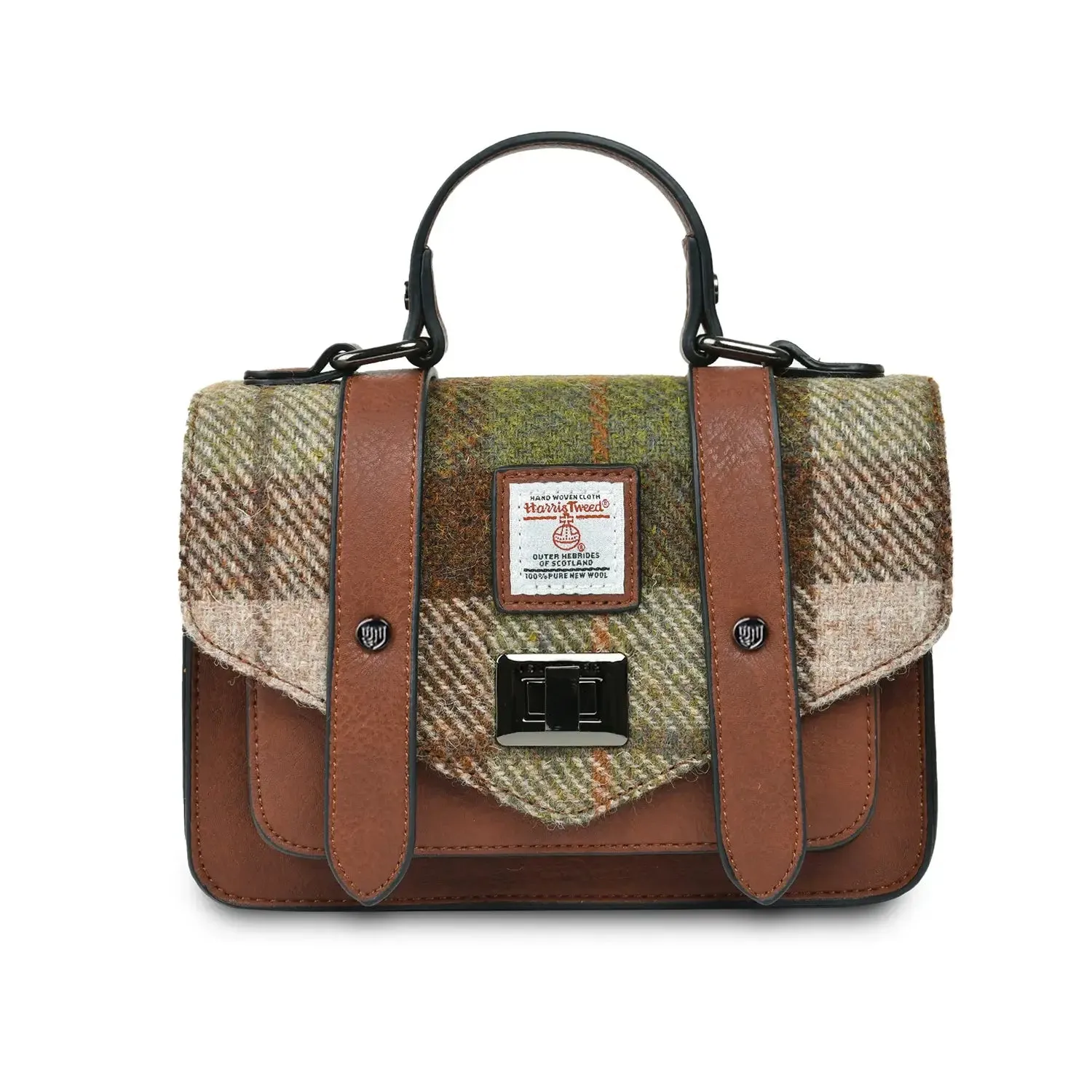 Chestnut Tartan Satchels with Harris Tweed®