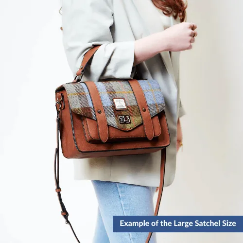 Chestnut Tartan Satchels with Harris Tweed®