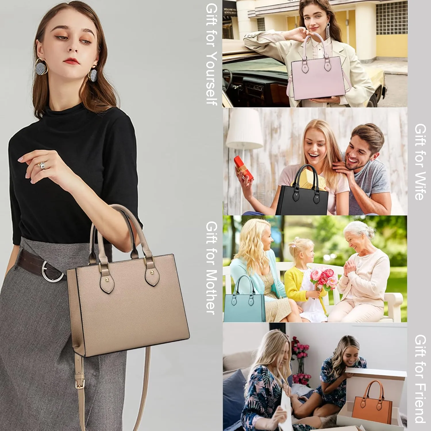 CHICAROUSAL Crossbody Purses and Handbags for Women PU Leather Tote Top Handle Satchel Shoulder Bags