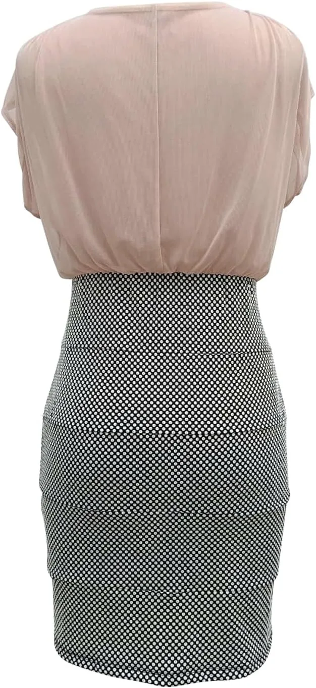 Chiffon Relaxed top and Tweed Pencil Skirt Mini Dress