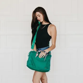 CHLOE CANVAS FRINGE TOTE