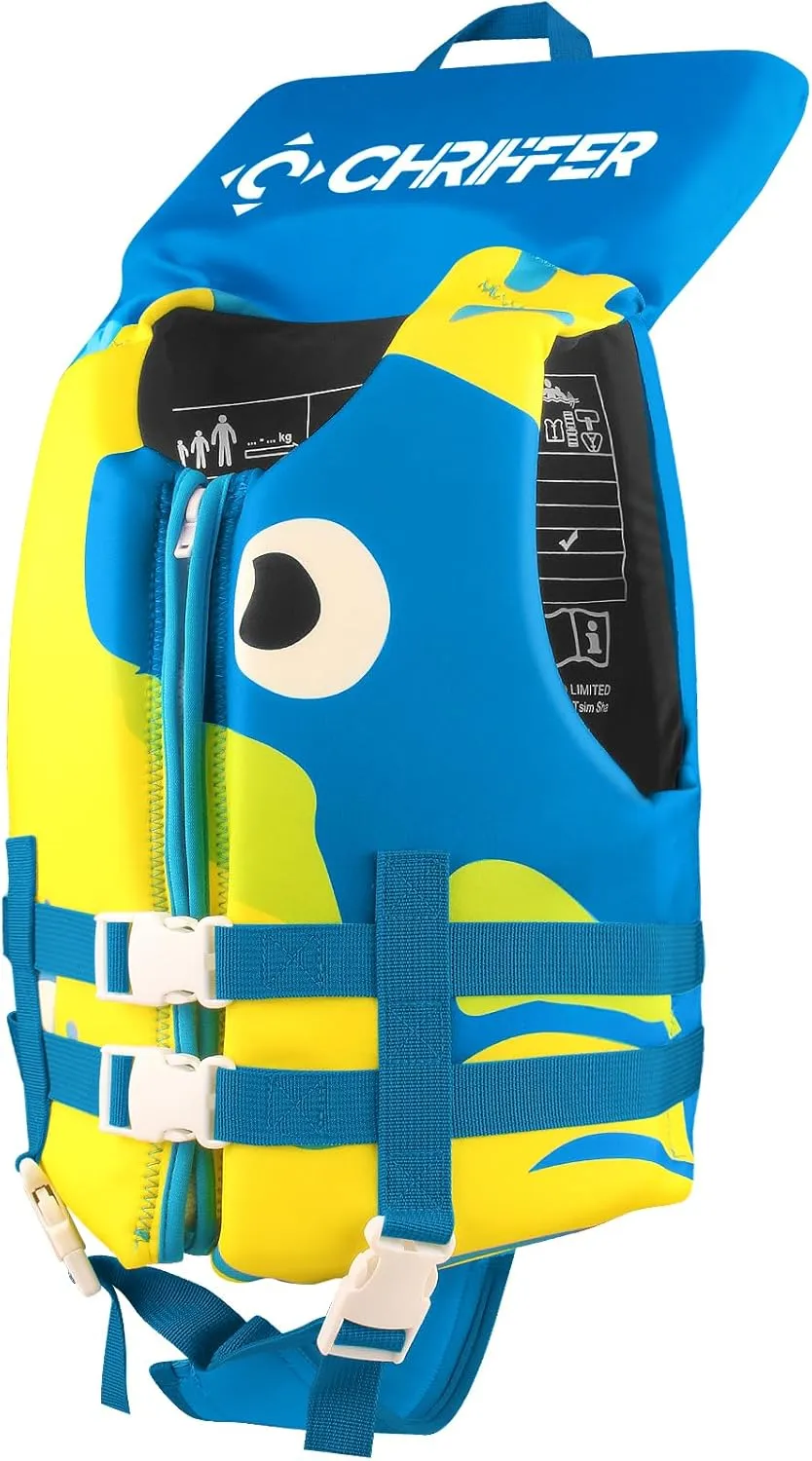 Chriffer Toddler Swim Vest Jacket for Boys Girls 20-70 Pounds/2-10 Years, Kids Swim Vest with Adjustable Safety Strap for Pool Beach Learn to Swim
