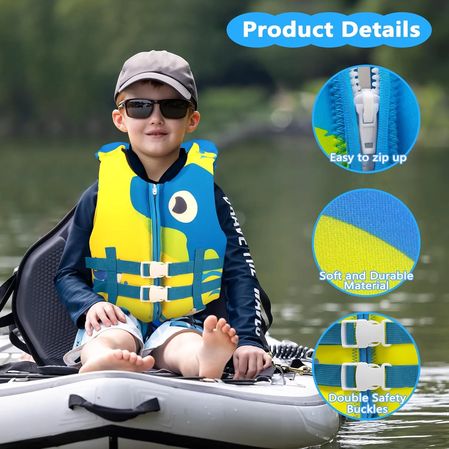 Chriffer Toddler Swim Vest Jacket for Boys Girls 20-70 Pounds/2-10 Years, Kids Swim Vest with Adjustable Safety Strap for Pool Beach Learn to Swim
