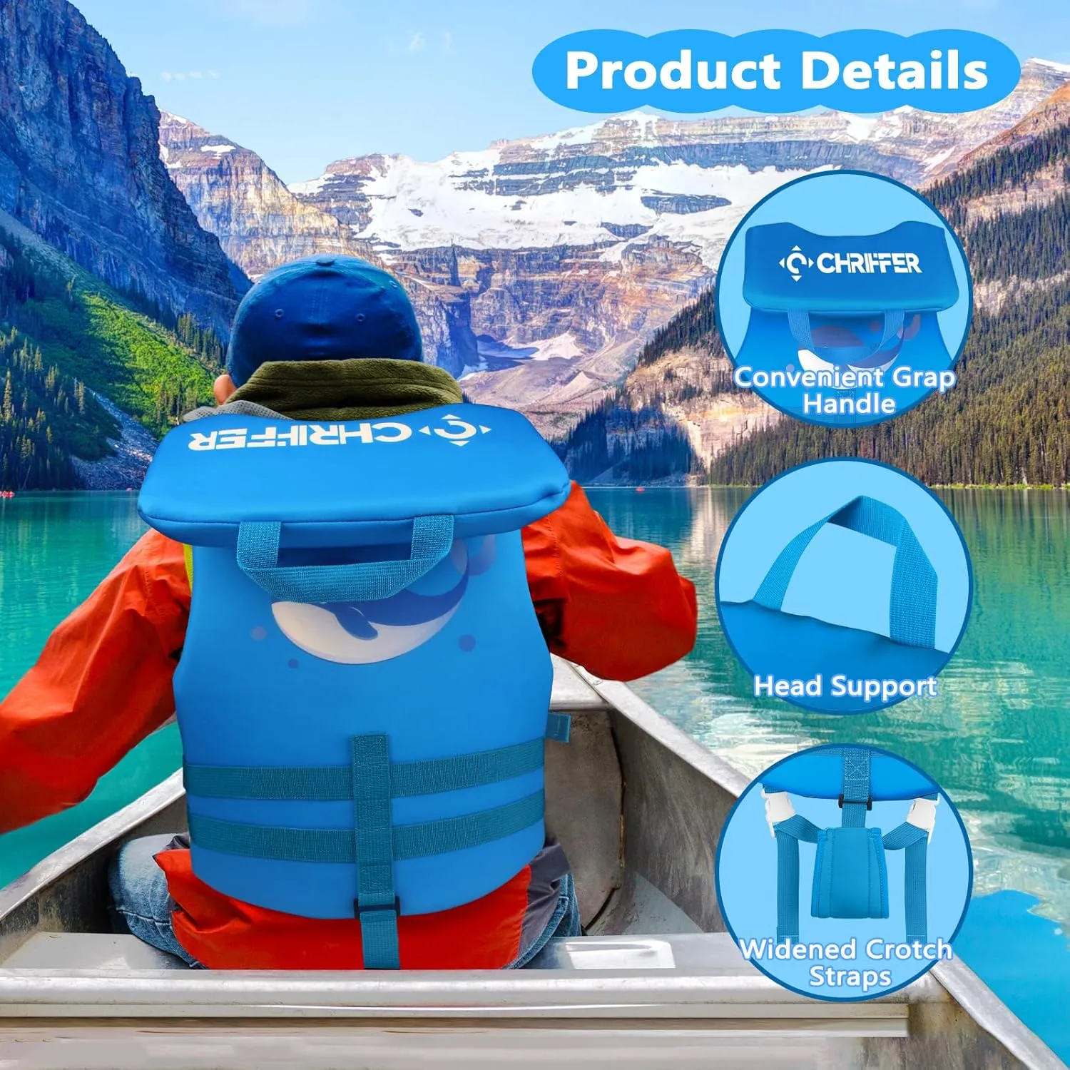 Chriffer Toddler Swim Vest Jacket for Boys Girls 20-70 Pounds/2-10 Years, Kids Swim Vest with Adjustable Safety Strap for Pool Beach Learn to Swim